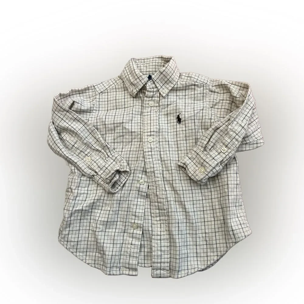 Toddler Boys Vintage Ralph Lauren Flannel Dress Shirt